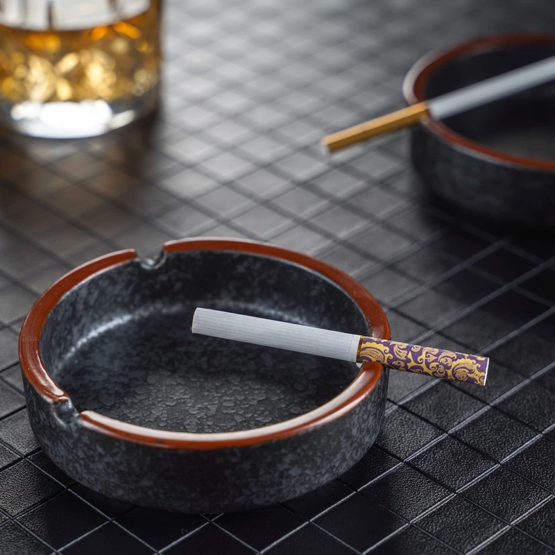 OUSACE Ceramic Ashtray Stylish Indoor & Outdoor Cigarette Ashtray for