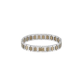 Lacoste Metropolis Collection Men's Bracelet with Toggle Clasp Decorated with Petit Pique Pattern, Stainless Steel, No gemstone