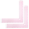 TIESOME 2 Pieces L-Square Rule Clear Sewing Ruler, Plastic Measure