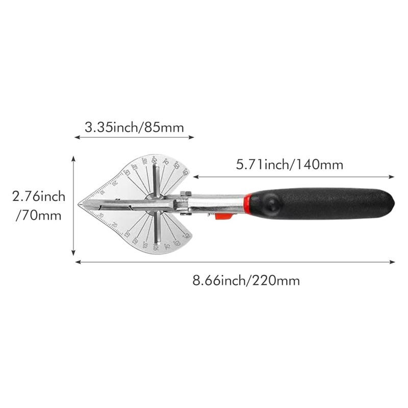 Multi-Angle Mitre Scissors, Adjustable Angle from 45 to 135 Degrees,