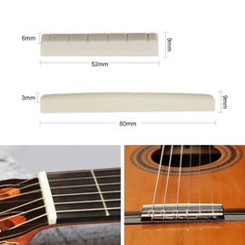 Sharplace Buffalo Bone Saddle Bridge Nut Bridge Set for Classic Guitars Set of 2