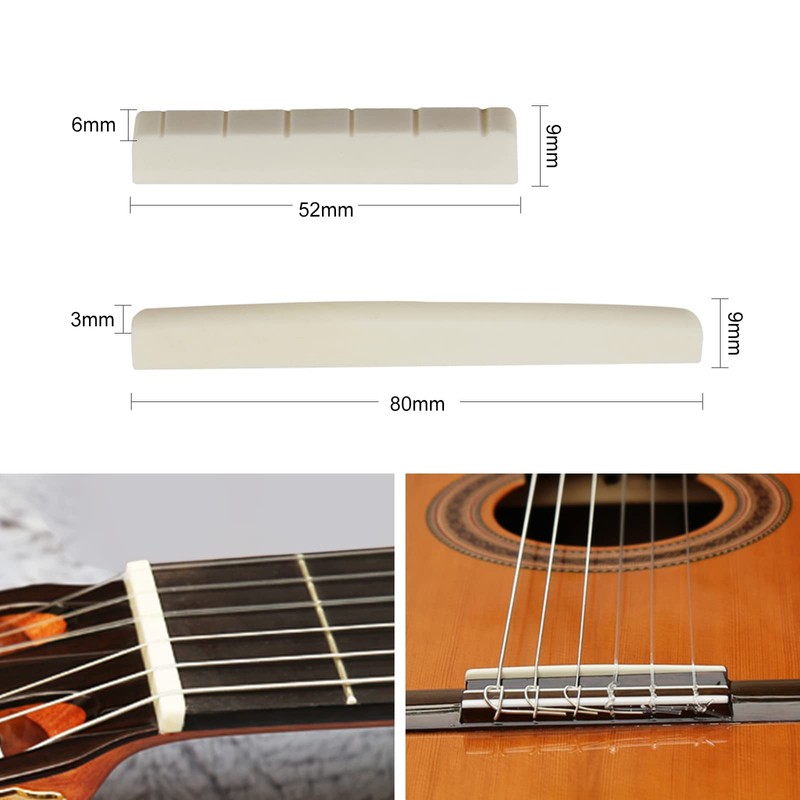 Sharplace Buffalo Bone Saddle Bridge Nut Bridge Set for Classic