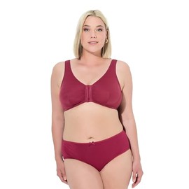 Ulla Popken Women's Bustier Nursing Bra Front Closure Cup C/D-E/F Bra, darkred, 95D