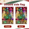 Lighted Christmas Garden Flag 12x18 Double Sided, 8 Modes Solar