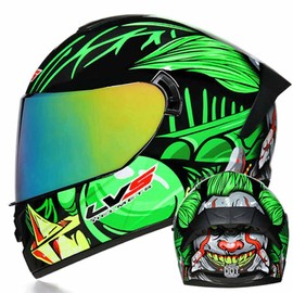 TRIPERSON Full Face Motorcycle Helmet DOT Approved Motorbike Moped Street Bike Racing Crash Helmet, Men and Women (Color Goggles, X-Large)