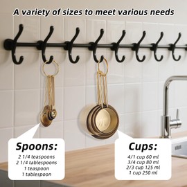 Measuring Cups and Spoons Set, Gold Stainless Steel Measuring Cups and Spoons with Scale Stackable Gold Kitchen Measure Set for Liquid & Dry Ingredients Baking Cooking