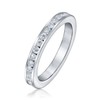 Cubic Zirconia Stackable CZ Channel Set Eternity Anniversary Wedding Band