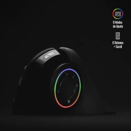 Mouse Ergonómico Mi690 Inalámbrico 2.4 Ghz Rgb Recargable Color Negro
