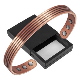 Men's and Women's Simple Red Copper Open Bracelet Retro Magnetic Energy Copper Bracelet, Copper