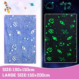 Cuddly Blanket for Children, Luminous in the Dark Cuddly Blanket Gifts Boys Children, Super Soft and Warm Blanket (Grey, 150 x 200 cm)