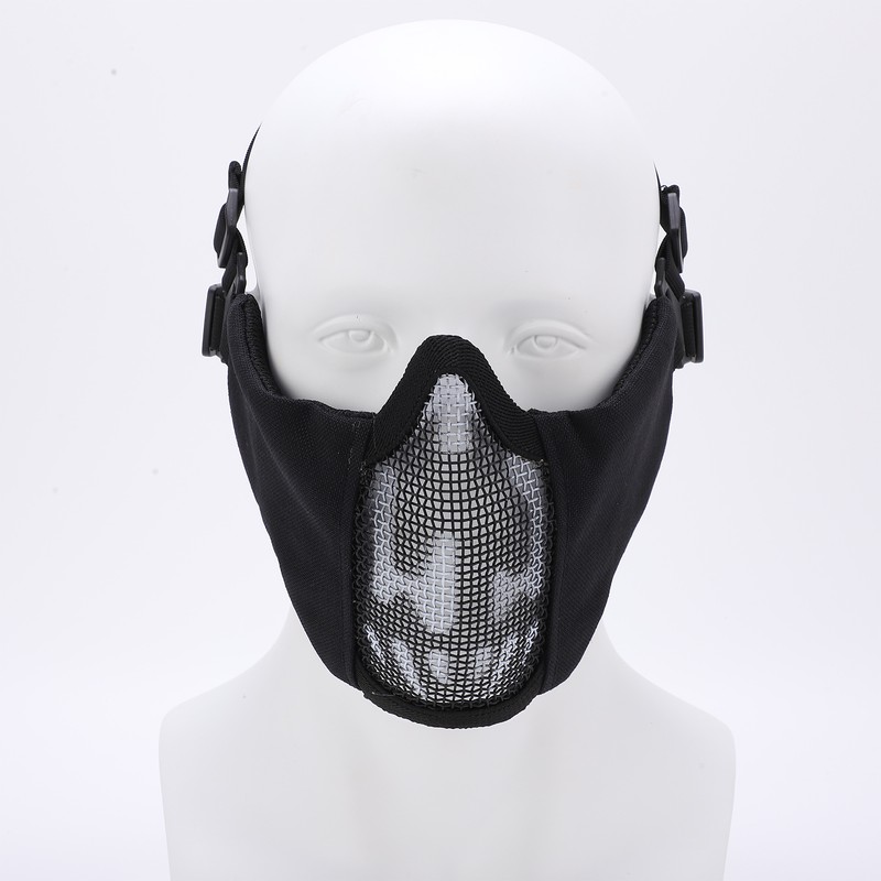 Outdoor Half Face Breathable Steel Mesh Face Cover Military for