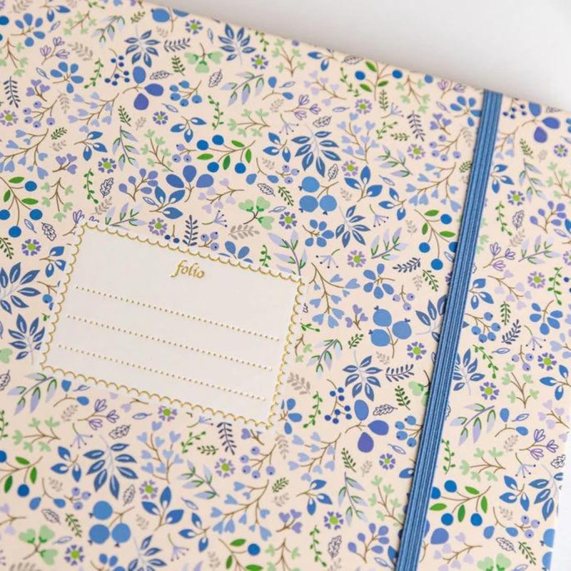 Karen Adams Folio Notepad Blue Floral