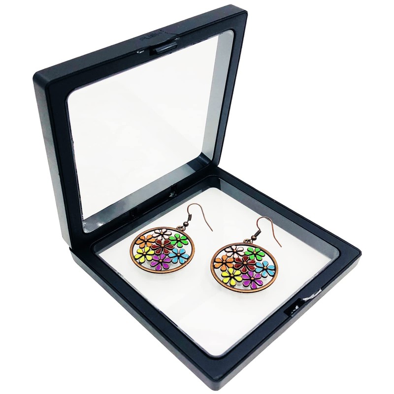 Eterspr Pack of 8 3D Floating Display Cabinets, Jewellery Organiser