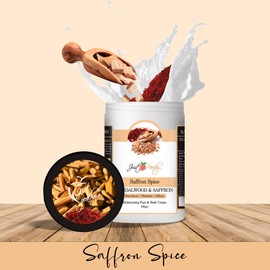 Just Peachy Face & Body Cream | Non Sticky, Quick Absorbing Body Butter | For All Skin Types | 100% Vegan (Sandalwood Saffron, 800 g)