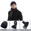 3 Piece Men's Beanie Hat Scarf and Touch Screen Gloves