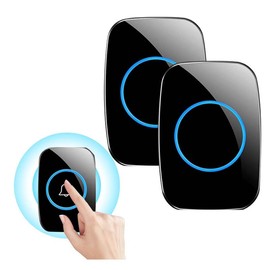 Timbre Inalámbrico Impermeable,Kit de Timbre Inalámbrico,con 1 transmisores y 2 receptores,60 Melodías,5 Niveles de Volumen, LED Indicador,300 Metros de Alcance para Casa,Oficinas, Hoteles