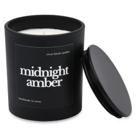 River Birch Candles Midnight Amber Scented Candle | Premium, All-Natural, Non-Toxic, Soy Candles | 10oz 50 Hr Burn Time | Cozy Relaxing Gifts for Home