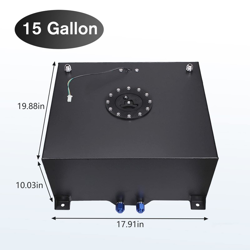 Donpida 15 Gallon Fuel Cell Aluminum Polished with Cap Level