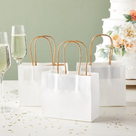 Sparkle and Bash 50 Pack Small Gift Bags With Handles, 6 x 5 x 2.5 Inch Thank You Bags for Baby Shower, Birthday Party