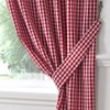 Gingham Check Kitchen Tape Top Curtains - Red (46" Wide