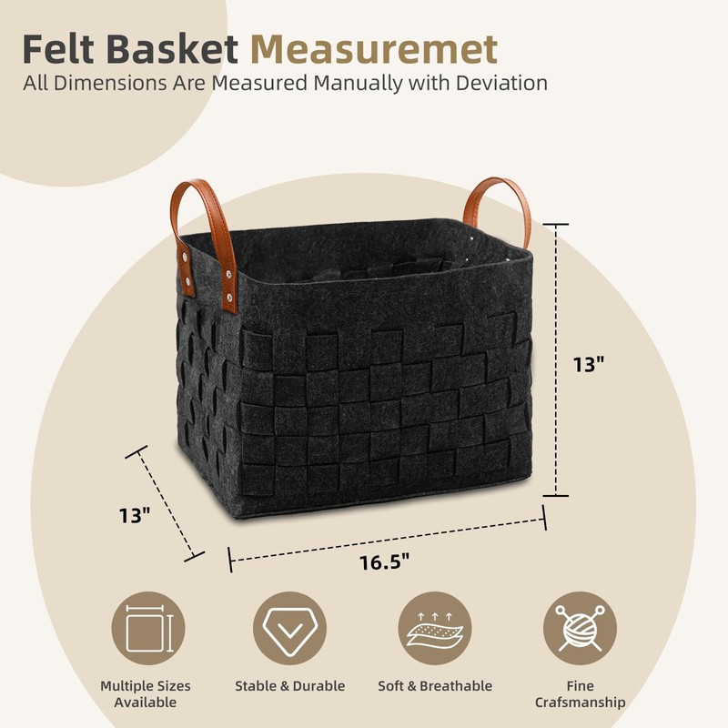 boldmonkey Laundry Basket 16.5 " x13 x13 , Large Rectangular