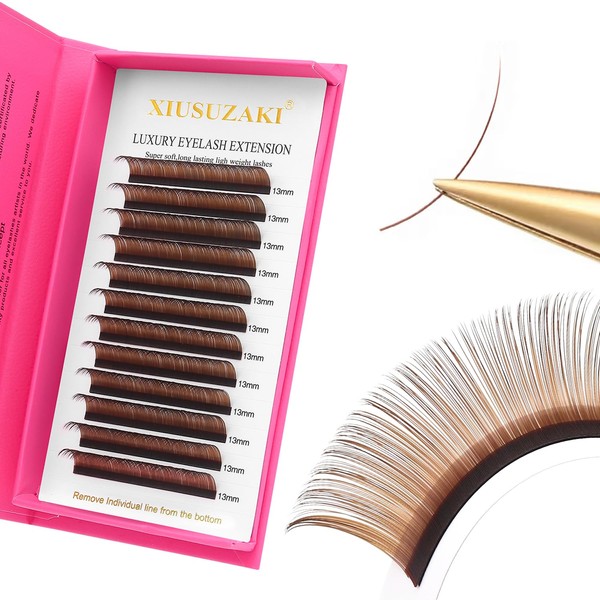 Brown Lashes 0.07mm Thickness Eyelash Extensions Volume Lash Extension CC