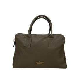 Premium Italian Leather Handmade in Florence, Italy. Satchel Shoulder Bags for Women with Classic Full Grain Leather. Rosario Collection Made in Italy (Taupe Cream)