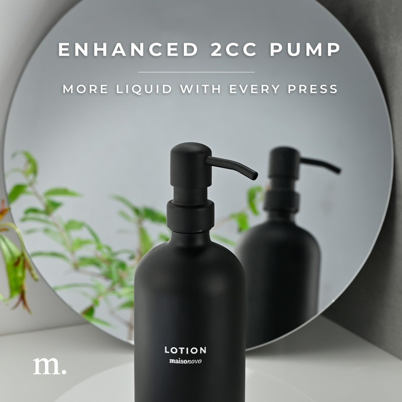 MaisoNovo Black Hand Soap Dispenser for Bathroom Set | 16.9