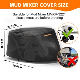 Mud Mixer Cover, 600D Oxford Fabric All-weather Mudmixer Covers Fits Mud Mixer Machine MMXR-3221 (Cover Only) Black