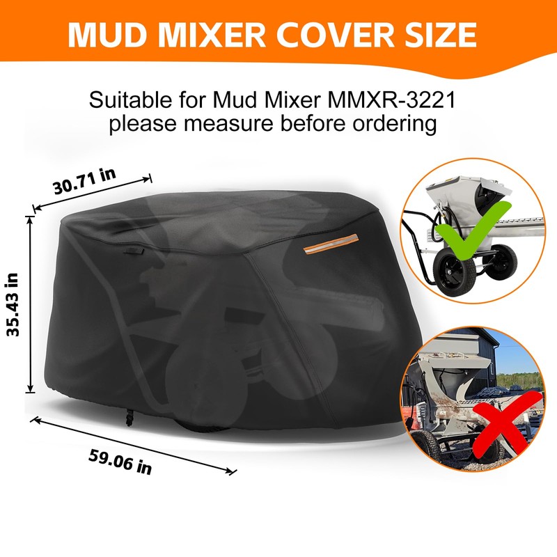 Mud Mixer Cover, 600D Oxford Fabric All-weather Mudmixer Covers Fits