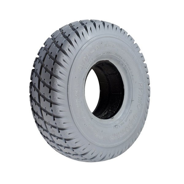 Monster Motion 3.00-4 (10"x3", 260X85) Foam-Filled Mobility Tire with Durotrap Knobby Tread