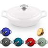 ROSSALLINI Signature Enameled Cast Iron Braiser, Non-Stick Serving Pot with