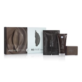 REvival Mud About You Kit - Detoxifying Gift Box with Dead Sea Antioxidant Mud Mask (100ml), Dead Sea Mud Soap Bar (125g), & Mineral Black Mud (200g) - Nourishing, Reviving, and Cleansing
