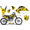 Wholesale Decals MX Dirt Bike Graphics kit with Number Plate Sticker Decals Compatible with Honda CRF150 and CRF230F 2003-2007 - Flames Yellow
