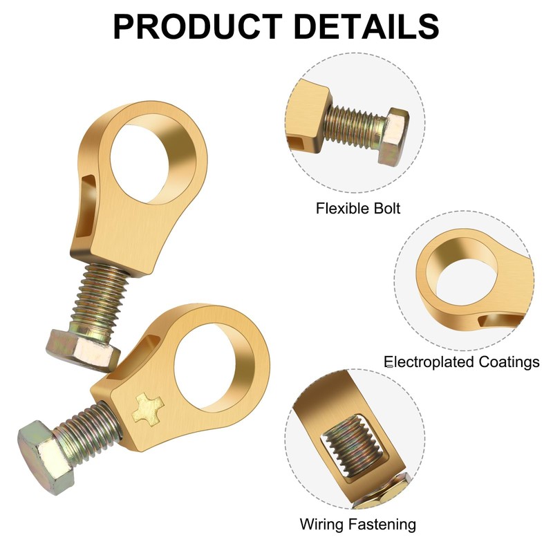 Linkstyle 4 PCS Pure Copper Battery Terminal Connection Clips, Positive