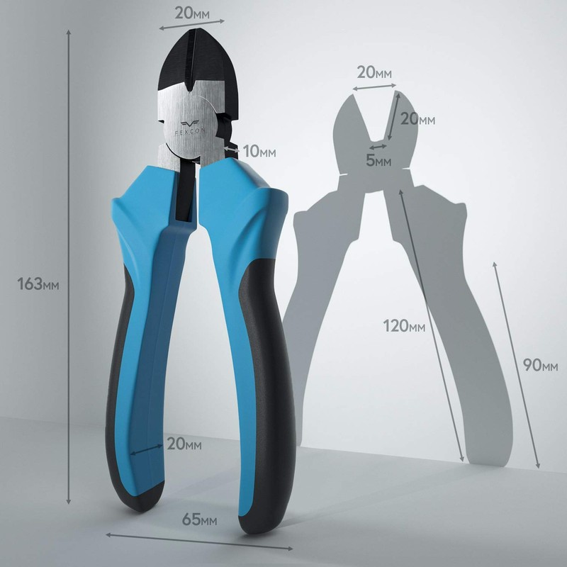 FEXCON Side Cutters Large for Electric Cable Wire Pliers 163
