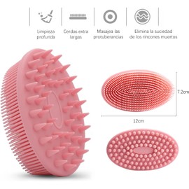 2 Piezas Cepillo Corporal de Silicona, Estropajo Corporal de Suave para Limpieza Nutritiva y Exfoliación de tu Piel, Cepillo de Ducha, Duradero y Fácil de Limpiar, Ideal para Baños Masajes (Rosa)