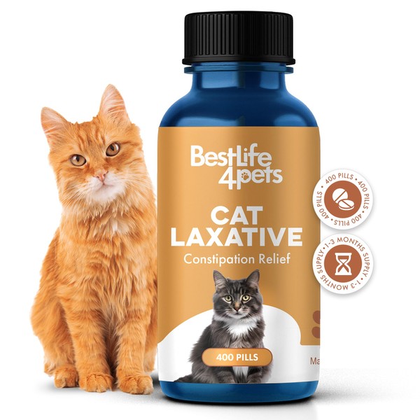 BestLife4Pets Cat Laxative Constipation Relief, Natural Cat Stool Softener Remedy