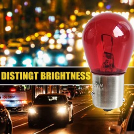 Tail Stop Lamps Red Light Bulbs Rear Brake Light BAW15D BAW15S 12V 21W PR21/5W 1156 S25 Reverse Parking Lamp Bulbs Set of 10 (BAW15D)