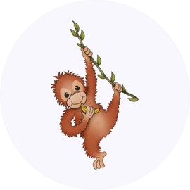 24 x 40mm Round 'Baby Orangutan' Stickers (SK00041455)