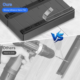 Bifixia 2-Pack Pull Out Cabinet Organizer, Expandable(11.8"-20.9") Pull Out Drawers for Cabinets, 21" Deep Slide Out Drawers Fixed with Adhesive Nano Film or Nail for Kitchen Cabinet Organization