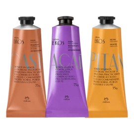 Pack 3 Crema De Manos Natura Ekos 75g Castaña Pitanga Acaí