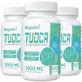Kayseari TUDCA Bile Salts Supplement 1000mg - 180 Veggie Capsules,Liver Support Supplement for Detox Cleanse,Gelatin Free