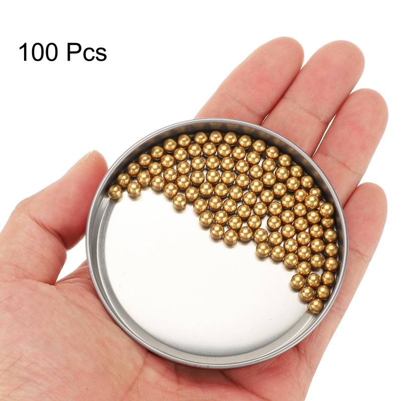 sourcing map 100 Pcs Precision Solid Brass Bearing Balls 4.5mm
