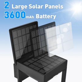 BRIMMEL Solar Outdoor Wall Lights Dual Solar Panels, Aluminum 12+ Hours Dusk to Dawn Endurance Sconce Lights Outdoor, 3 Light Modes Motion Sensor, 3600mAh, 600 Lumen, Aluminum IP44 Waterproof, 2 Packs