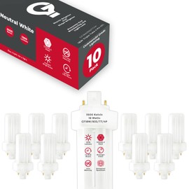 GoodBulb 18 Watt CFL Light Bulbs 4 Pin GX24Q-2 Base 3500K Neutral White 18W High Output 1200 Lumens Triple Tube Compact Fluorescent Light Bulbs Plug-in 10 Pack