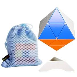 ShengShou 2 x 2 FTO Four Axis Octahedron Irregular Puzzle Cube Toy Sticker Loose 3D Rotating Cube with Display Stand Shoulder Bag
