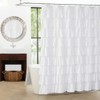 WestWeir White Ruffle Shower Curtain - Farmhouse Cloth Bathroom 72