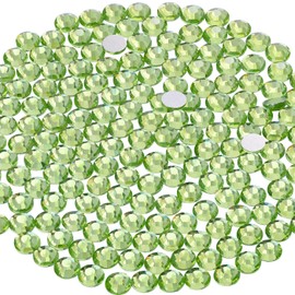 400PCS SS30/6mm Crystal Rhinestones (Peridot), Bedazzling Flatback Glass Rhinestones for Crafting DIY Nail Art Makeup Decoration, Gems Diomand Charms for Tumbler Shoes Clothing Mug