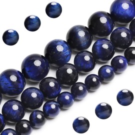Cuentas de Ojo de Tigre Azul Natural, Grado AAA, Piedras Preciosas Redondas Sueltas de 6MM, 60 Piezas a Granel, Opciones de Lote, Piedras de Piedras Semipreciosas para Hacer Joyas